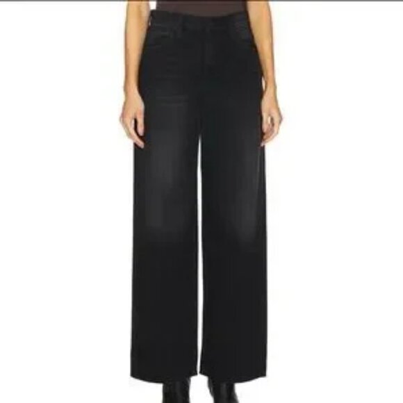 NWT Womens Mother Black Magic (Item- 9) The Spinner Zip Sneak Wide Leg Jeans 27